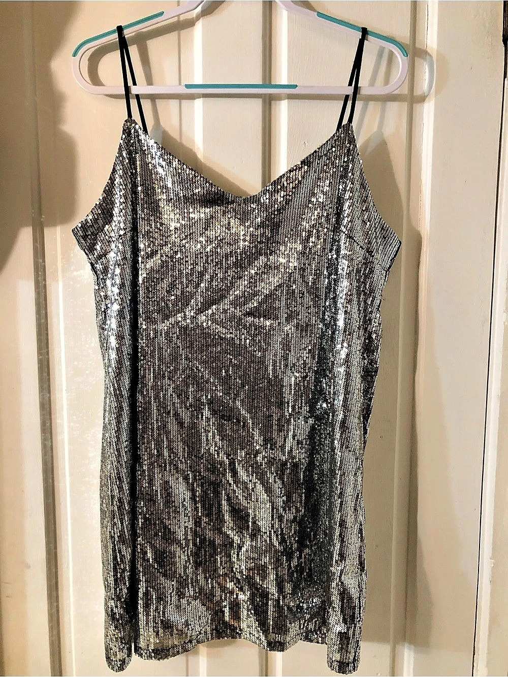 Wild Fable Junior's or Women's Silver Sequin Cocktail Party Dress Size Large